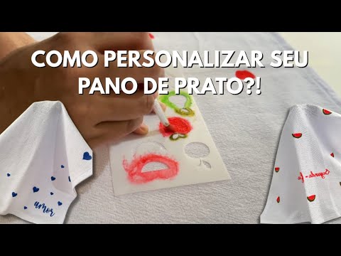 HOW TO CUSTOMIZE YOUR DISH TOWEL - Fabric painting - Crochet border