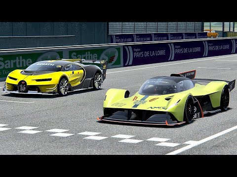 Aston Martin Valkyrie AMR Pro vs Bugatti Vision GT with Red Bull X2010 - Le Mans
