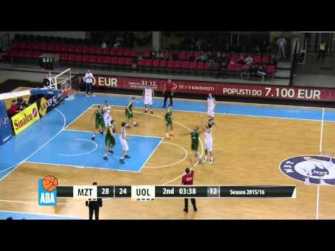 ABA Liga 2015/16 highlights: MZT Skopje Aerodrom - Union Olimpija R 14 (12.12.2015)