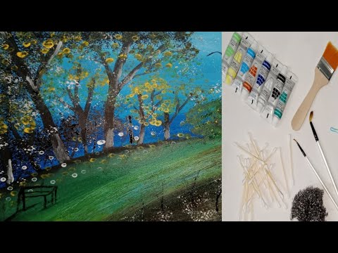 600) Flower garden | Easy Painting ideas | Acrylic Painting for beginners | Designer Anzal Ahmed