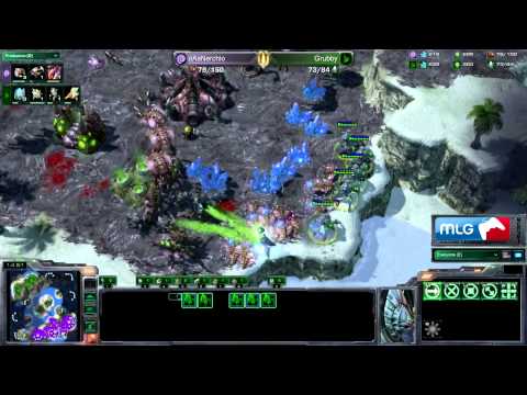 Starcraft 2: Nerchio [Z] vs. Grubby [P] + MLG Announcment