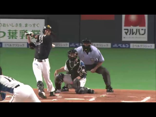 【2回表】戦線離脱した本多の穴はホークス・金子が埋める!! 先発起用に応える先制タイムリー!! 2014/8/3 F-H