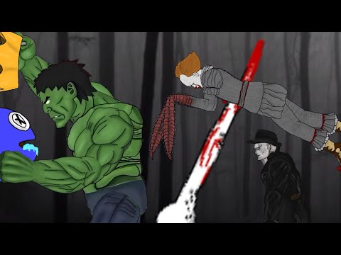 Rainbow Friends Tyrant VS Pennywise, Jeff, Hulk Animations - Dc2 -