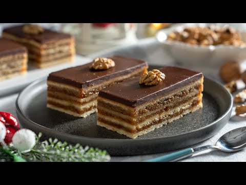 Prajitura Greta Garbo (Zserbo/Jerbo) 🍰 cu foi fragede, nuca, gem de caise si ciocolata 🍫