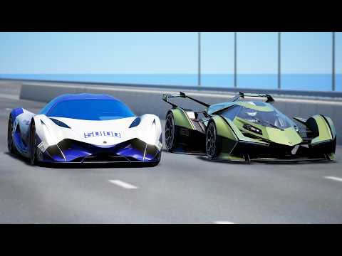 10,000 HP!!! Devel Sixteen vs Lamborghini Vision GT | DRAG & TRACK RACE