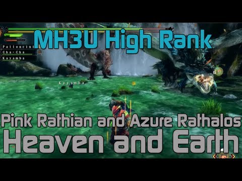 [MH3U] Monster Hunter 3 Ultimate - High Rank Azure Rathalos and Pink Rathian - Heaven and Earth
