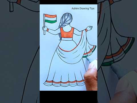 Independence Day Drawing | 15August | Girl Drawing | #independencedaydrawing #drawing #girldrawing