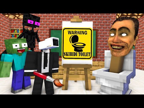 Monster School   Skibidi Toilet & Titan CAMERAMAN DRAWING CHALLENGE   Minecraft Animation