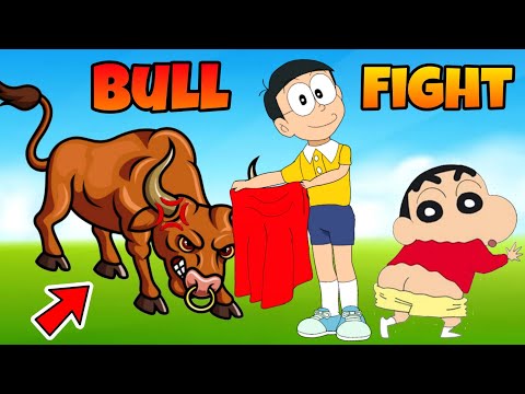 Shinchan And Nobita Going To Bull Fight 😂😂 | Shinchan And Nobita Game | Funny Game
