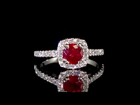 CGL Certified 1.01ct Oval Cut Burma Ruby and Diamond Ring