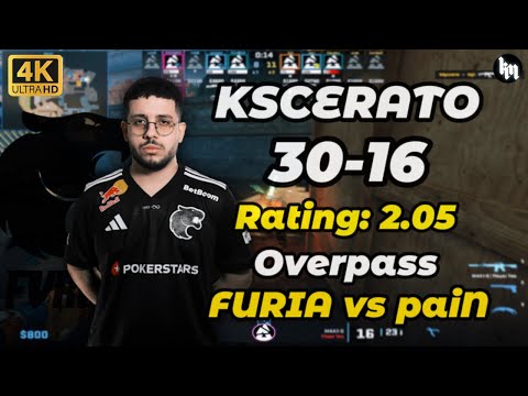 KSCERATO (30-16) Rating: 2.05 FURIA vs paiN (Overpass) | BLAST Rivals 2025 Season 2 #cs2 #KSCERATO