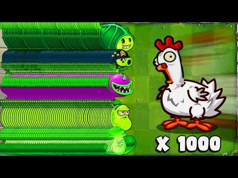 All Plants vs 200 Chicken & Turkey Zombie - PvZ 2 Challenge