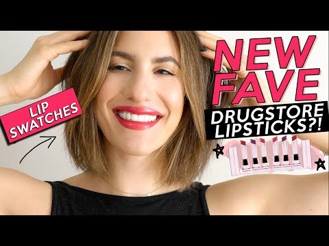 NEW FAVORITE DRUGSTORE LIPSTICK?! MAYBELLINE SHINE LIPSTICK SWATCHES | Jamie Paige