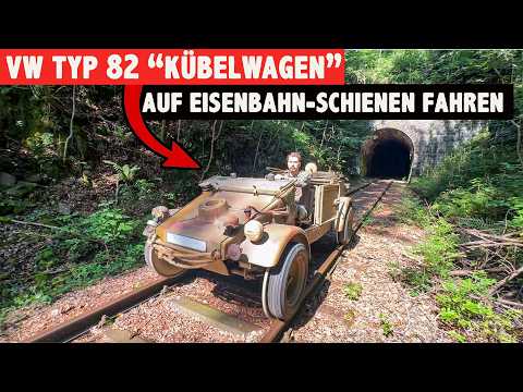 Wehrmacht Kübelwagen auf der Eisenbahnstrecke ...