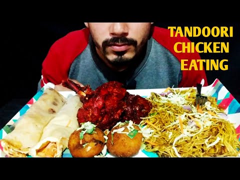 EATING CHICKEN TANDOORI || EGG ROLL+EGG CHOP+NOODLES INDIAN EATING SHOW || FAST FOOD EATING SHOW ||