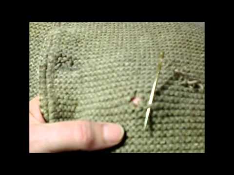 Maschenstopfen - Kunststopfen eines Trachtenjankers (Linksrippen)