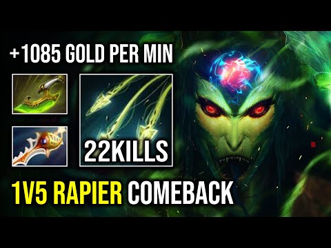+100K TOTAL DAMAGE Rapier Mega Creep Comeback 1v5 Super Hard Carry Medusa 1085 GPM Dota 2
