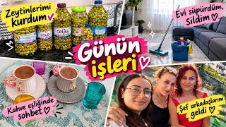 Ev Temizliği zeytin kurulumu 🥰Şef Dostlarla Kahve Sohbeti ve Çok Sorulan O Sorun