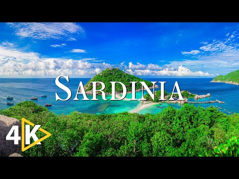 FLYING OVER SARDINIA (4K UHD) - Calming Music With Stunning Beautiful Nature - 4K Video Ultra HD