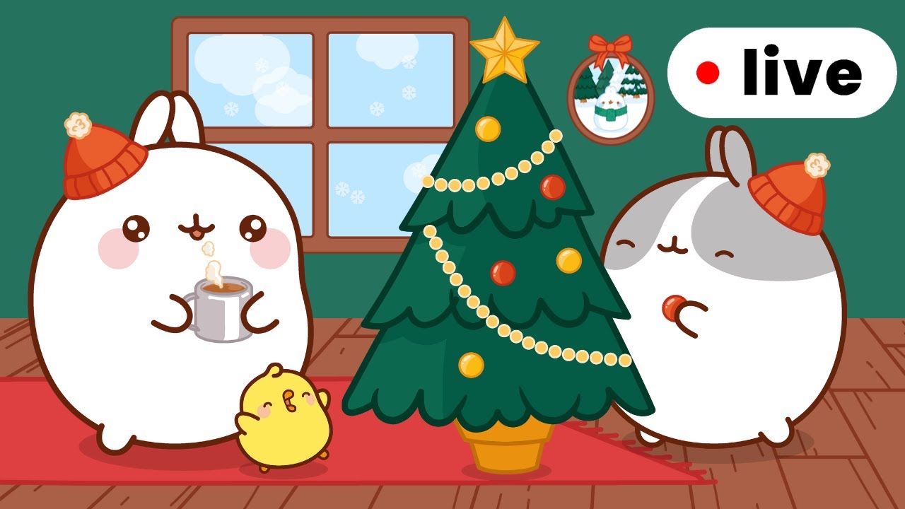 Christmas Tree Time! 🎅🎄 Molang’s Adorable Holiday Moments | Live For Kids 🔴