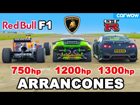 Auto F1 vs 1200hp Lamborghini vs 1300hp GT-R NISMO: ARRANCONES