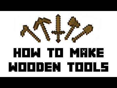 Minecraft: How to Make Wooden Tools (Hoe, Shovel, Axe, Pickaxe, Sword)