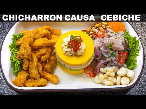 CLASICO PERUANO! Trio marino, Ceviche, Chicharron y Causa de Cangrejo | Abelca