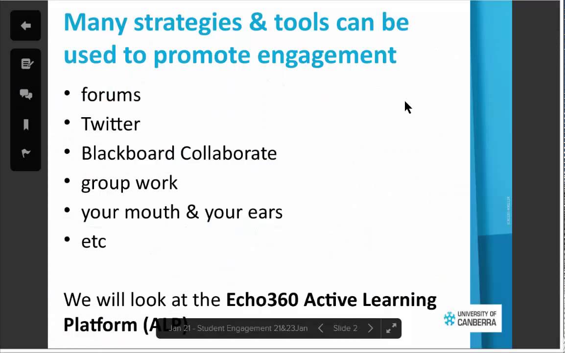 Entering and using the Echo360 Active Learning Platform