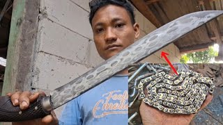 Download lagu Incredibly creative, making a machete from motorcycle chain links mp3