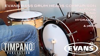 Video thumbnail for ULTIMATE Evans Bass Drum Heads Comparison - Timpano Percussion by Timpano-percussion