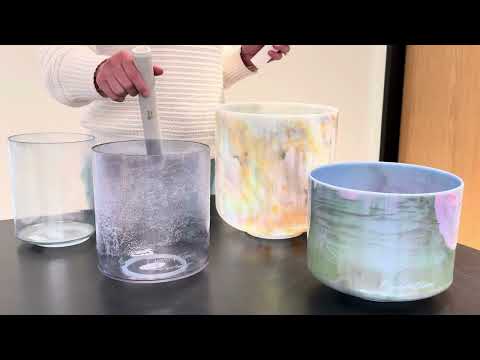 Universal Healing - Set of Crystal Tones Alchemy Singing Bowls in the note of C, E, G