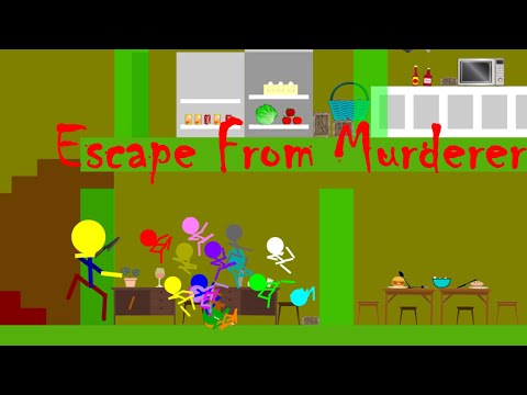 Escape From Murderer - Color Stickman Survival Race In Algodoo