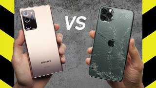 Samsung Galaxy Note20 Ultra vs Apple iPhone 11 Pro Max Drop Test