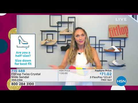 FitFlop Twiss Crystal Slide Sandal