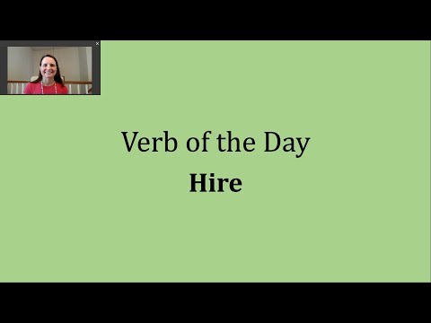 Verb of the Day - Hire