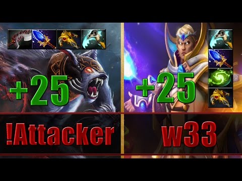!Attacker plays Ursa with w33 Invoker DREAMTEAM - Dota 2