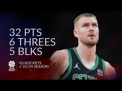 Kristaps Porzingis 32 pts 6 threes 5 blks vs Rockets 23/24 season