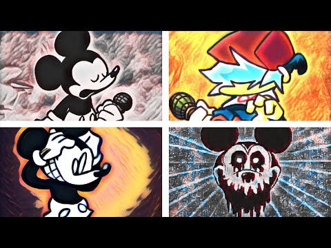 [REMIX of FULL WEEK] UNHAPPY/HAPPY/REALLY HAPPY/SMILE | FNF Vs Mickey Mouse MOD [Phase 1-2-3-4]