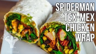 Spiderman Tex Mex Chicken Wrap for Healthy Lunch / Envoltura de Tex Mex (Pollo)