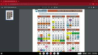 Broward County schools calendar 2023/24