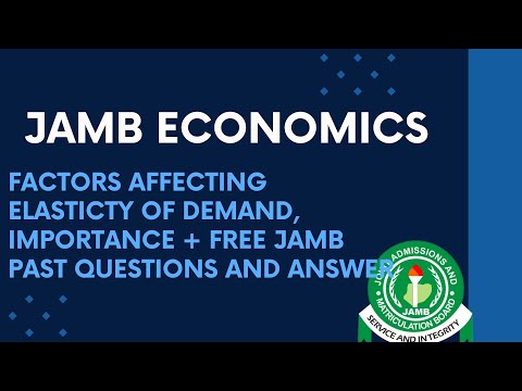 JAMB/WAEC Economics 2026 EP 18 - Factors Affecting Elasticity of Demand and Importance Of Elasticity