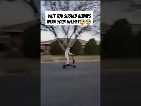 Why you should wear a Helmet ⛑️ 🪖 😨 #scooter #electricscooter #escooter #crazy #crash #carcrash #wow