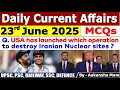 23rd June 2025 June Daily Current Affairs 2025 June Current Affairs 2025 Mcq Current