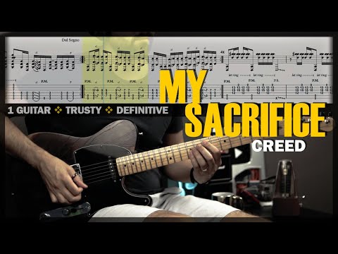 My Sacrifice | Guitar Cover Tab | Riff Lesson | Alternative Tuning | Backing Track w/ Vocals 🎸 CREED