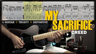 My Sacrifice | Guitar Cover Tab | Riff Lesson | Alternative Tuning | Backing Track w/ Vocals 🎸 CREED