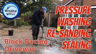 Block paving cleaning,  driveway cleaning, Pressure washing, re-sanding and sealing