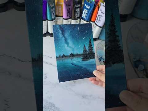 Easy way ro paint a galaxy night sky / acrylic painting idea for beginners ✨️