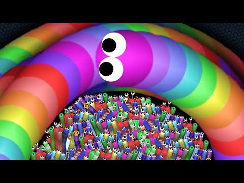 Slither A.I.🐸 50,000+score epic gameplay vs hacker tiny giant snake troll  slither.io biggest snake