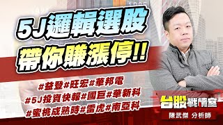 5J邏輯選股帶你賺漲停!!#益登#旺宏#華邦電#5J投資快報#國巨#華新科#蜜桃成熟時#雷虎#南亞科｜小武哥投資事務所｜陳武傑