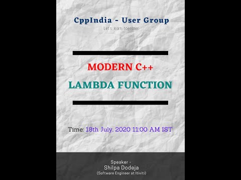 Cppindia Lambda Functions C11